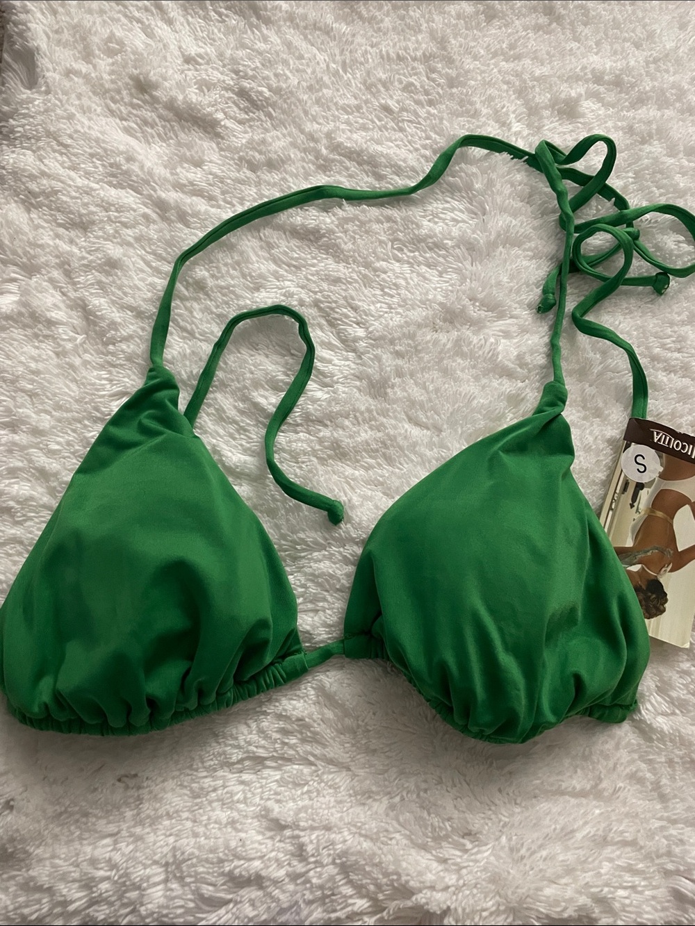 Nicolita Green Triangle Bikini Top